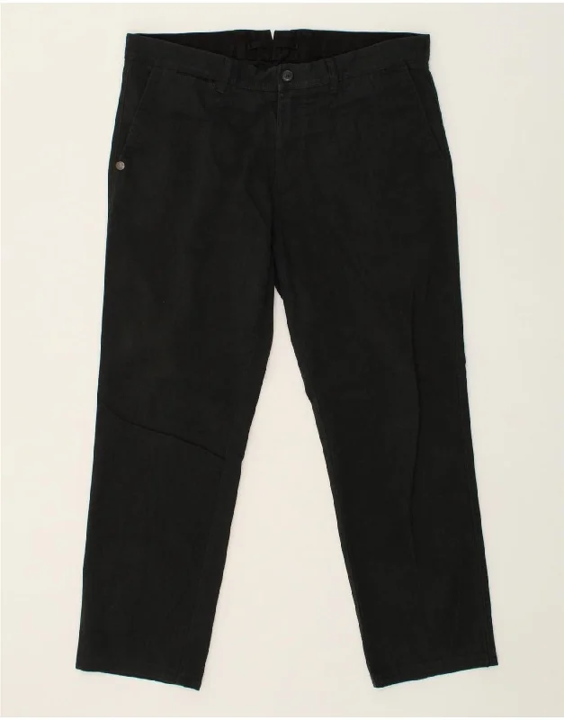 Comfy Hoodies TRUSSARDI JEANS Mens Straight Chino Trousers IT 50 2XL W36 L30 Black