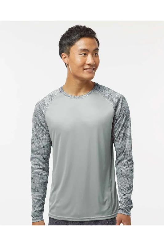 Timeless Apparel Paragon Mens Cayman Performance Moisture Wicking Camo Colorblock Long Sleeve Crewneck T-Shirt - Medium Grey Timeless Apparel Paragon Mens Cayman Performance Moisture Wicking Camo Colorblock Long Sleeve Crewneck T-Shirt - Medium Grey
