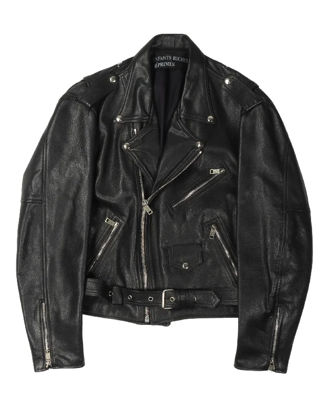 Soft Sweaters Chess Board Leather Jacket