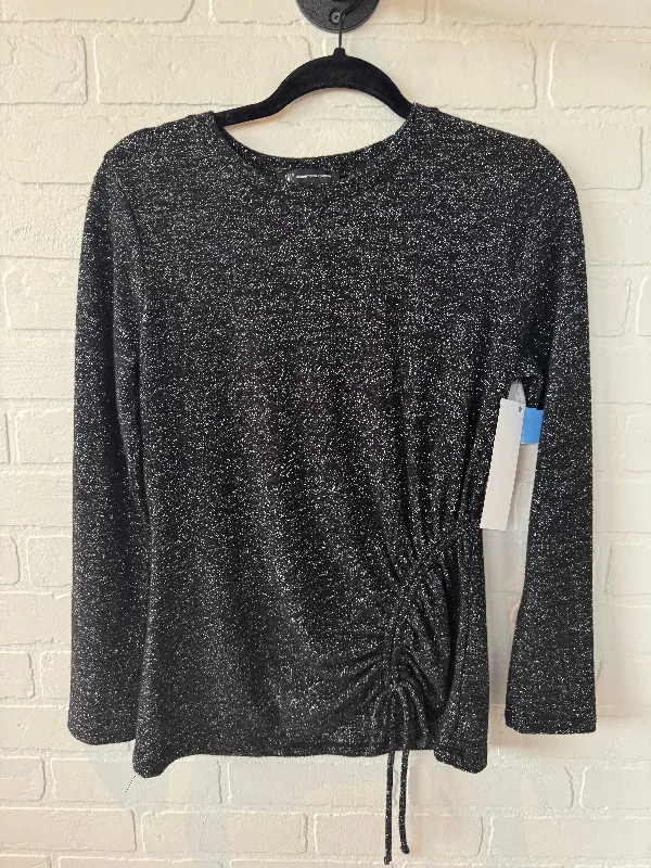 Comfy Sweaters Top Long Sleeve By Inc In Black & Silver, Size: S