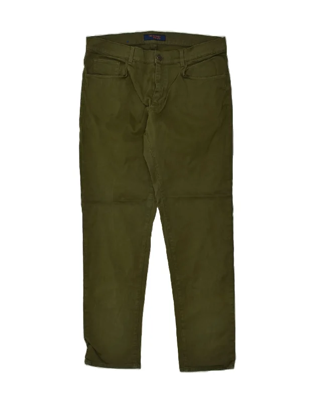 Effortless Gear TRUSSARDI JEANS Mens Slim Casual Trousers W36 L32  Khaki Cotton