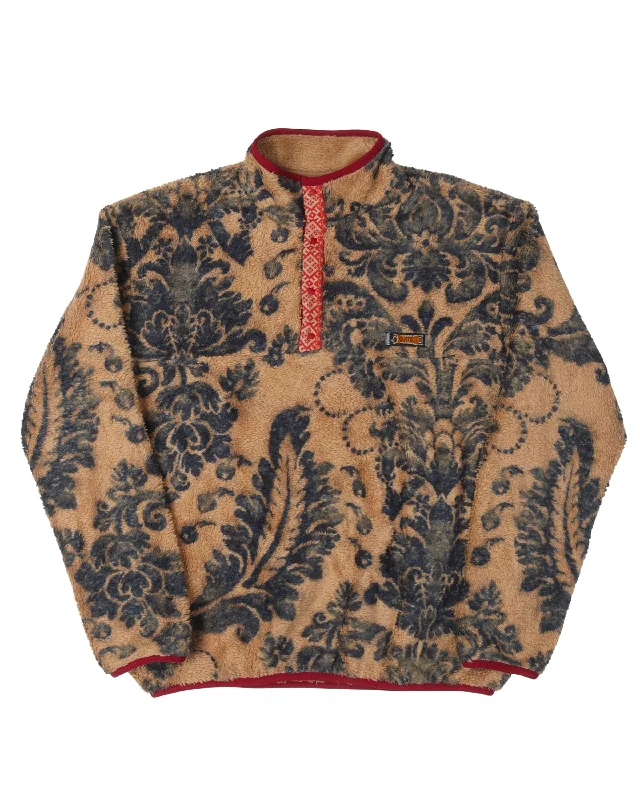 All-Weather Wear Damask Snap-Button Fleece Jacket