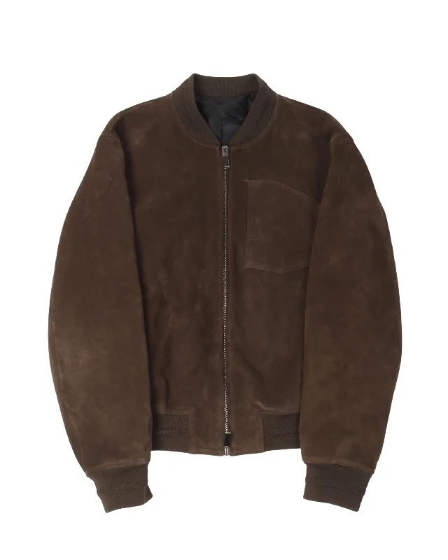 Cozy Pants Suede Bomber Jacket