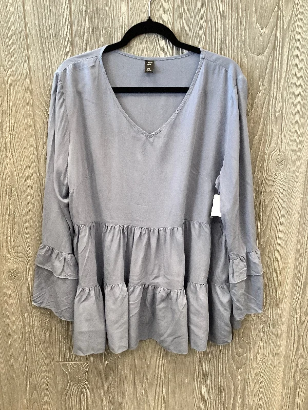 Classic Wear Blue Top Long Sleeve Shein, Size 2x