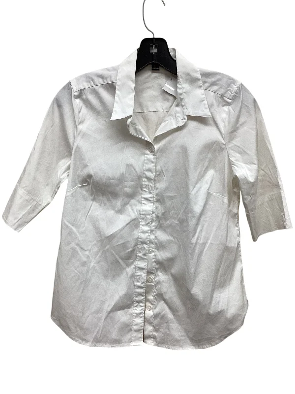 Everyday Apparel Top 3/4 Sleeve By Ann Taylor In White, Size: Sp
