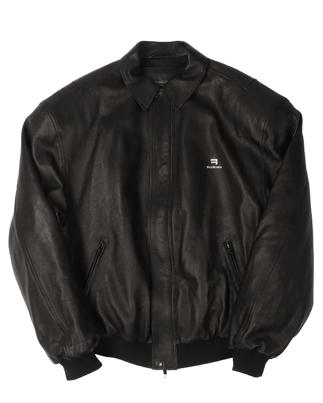 Comfortable Wearables Leather Bomber Jacket