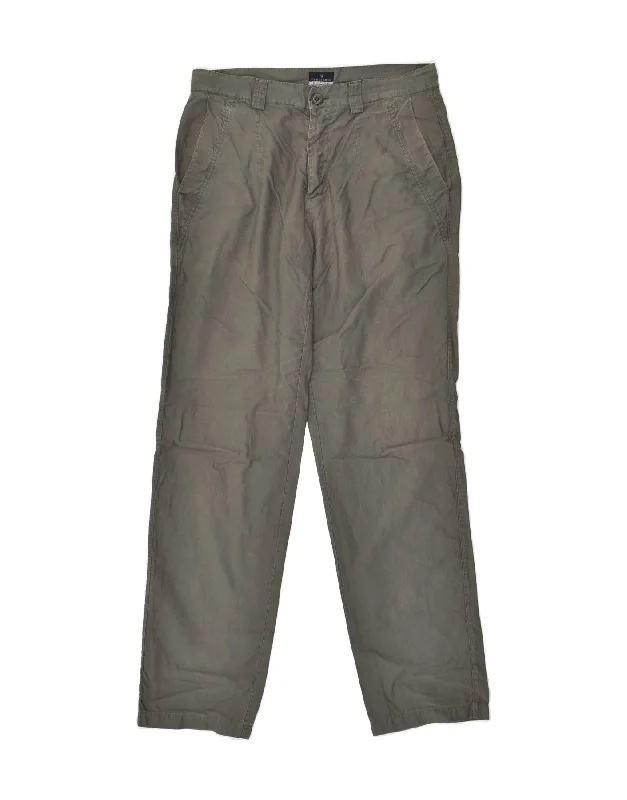 Cool Streetwear TRUSSARDI Mens Slim Chino Trousers IT 46 Small W32 L31  Grey Cotton