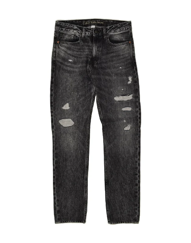 Soft Layers CALVIN KLEIN Mens Distressed Slim Jeans W29 L34 Grey