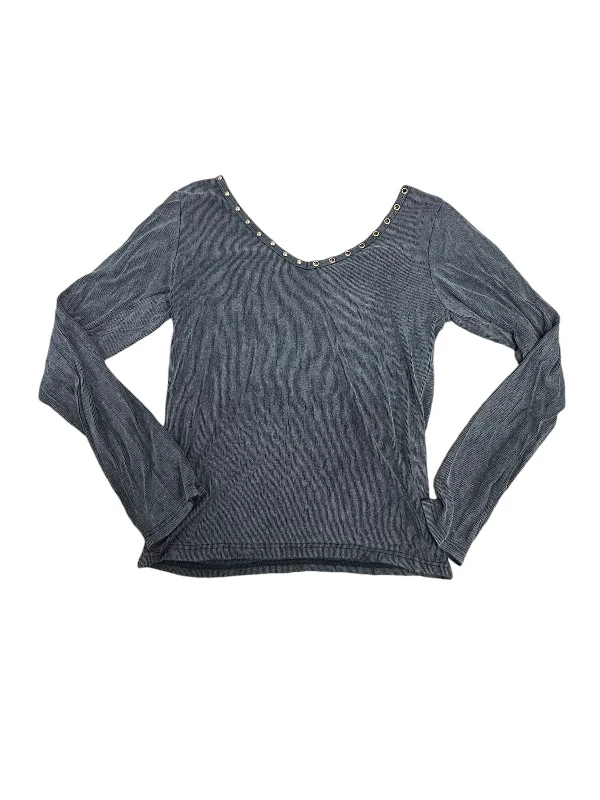 Basic Fashion Top Long Sleeve By Pol In Black, Size: M