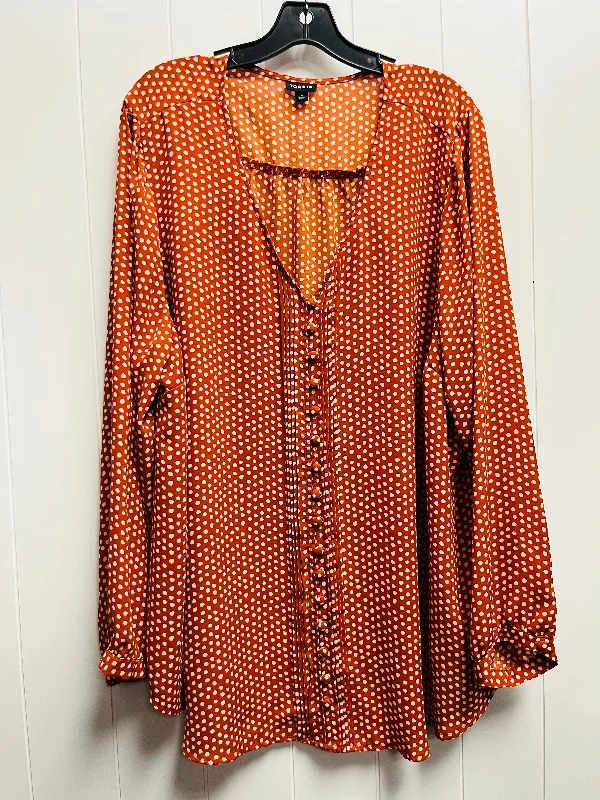 Athletic Gear Top Long Sleeve By Torrid In Orange & Pink, Size: 4
