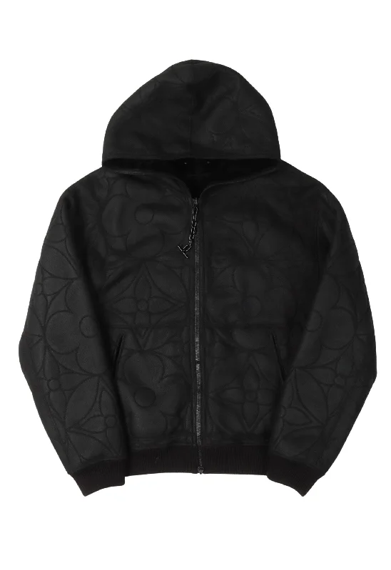 Sport Chic Reversible Monogram Flower Shearling Hoodie