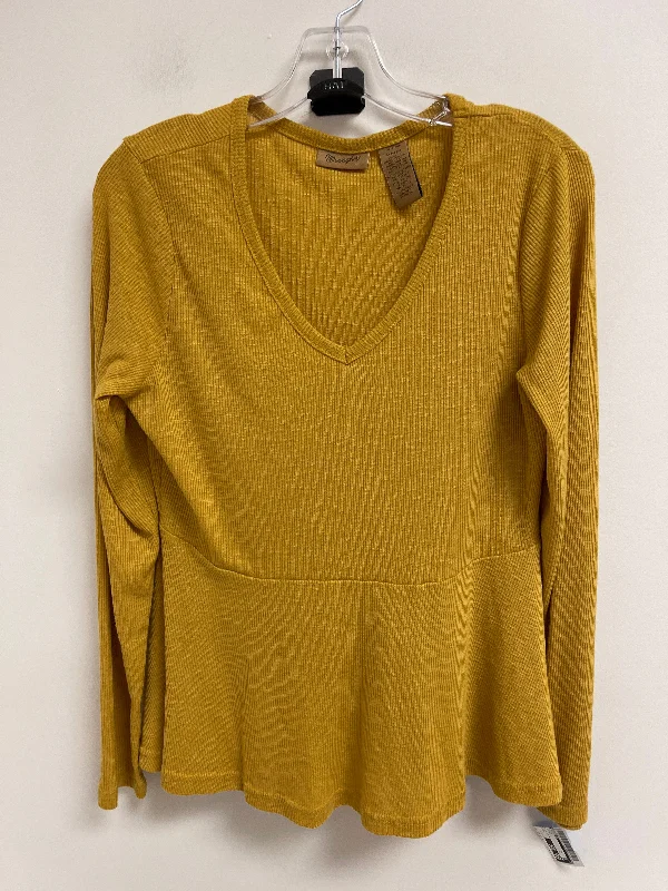 Warm Wear Top Long Sleeve By Wrangler In Yellow, Size: M