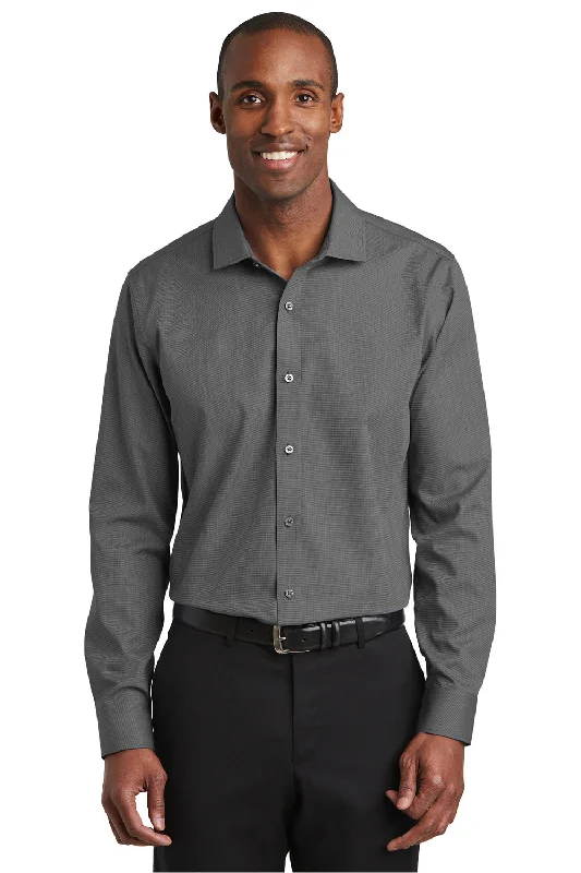 Smart Casual Wear Red House Mens Nailhead Wrinkle Resistant Long Sleeve Button Down Shirt - Black - Closeout Smart Casual Wear Red House Mens Nailhead Wrinkle Resistant Long Sleeve Button Down Shirt - Black - Closeout