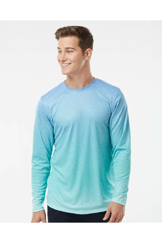 Relaxed Layers Paragon Mens Barbados Performance Moisture Wicking Pin Dot Long Sleeve Crewneck T-Shirt - Blue Mist/Light Teal Blue Relaxed Layers Paragon Mens Barbados Performance Moisture Wicking Pin Dot Long Sleeve Crewneck T-Shirt - Blue Mist/Light Teal Blue