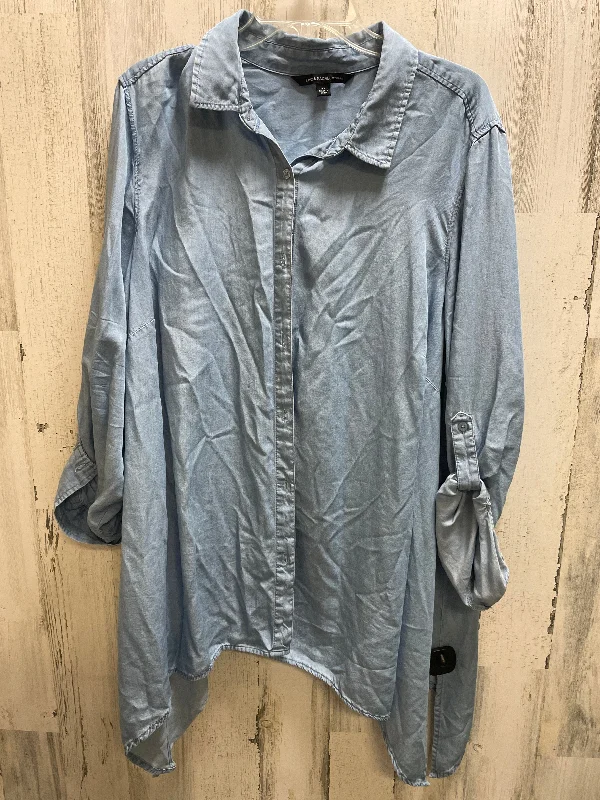 Timeless Style Top 3/4 Sleeve By Zac And Rachel In Blue, Size: 3x