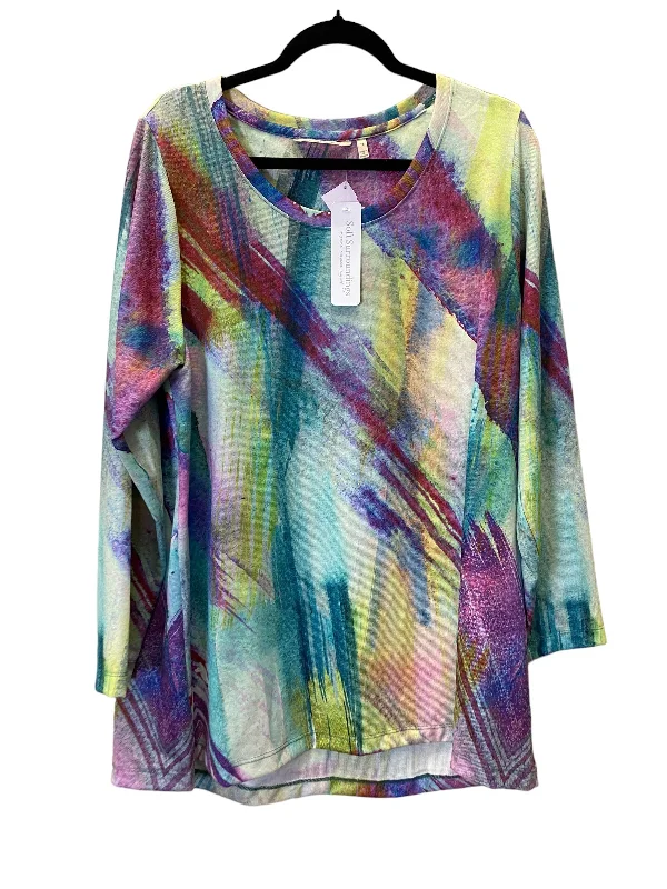 Warm Wear Top Long Sleeve By Soft Surroundings In Multi-colored, Size: 1x