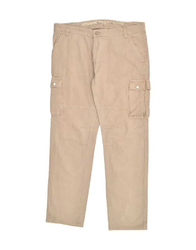 Cozy Essentials VINTAGE Mens Slim Cargo Trousers IT 54 2XL W38 L30  Beige Cotton