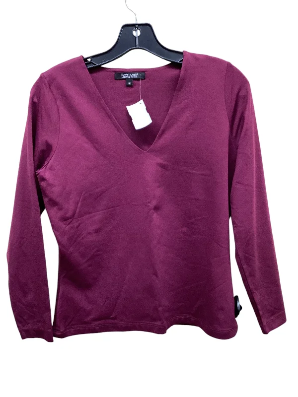Comfy Hoodies Top Long Sleeve By Karen Kane In Purple, Size: M