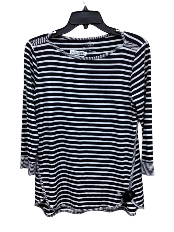 Stylish Layers Top Long Sleeve By Talbots In Striped Pattern, Size: Sp