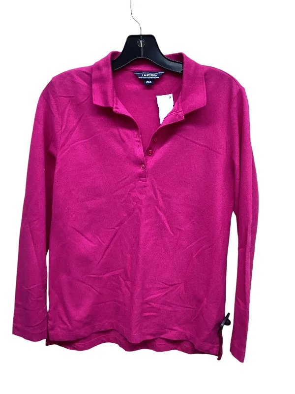 Active Comfort Top Long Sleeve By Lands End In Pink, Size: Xs