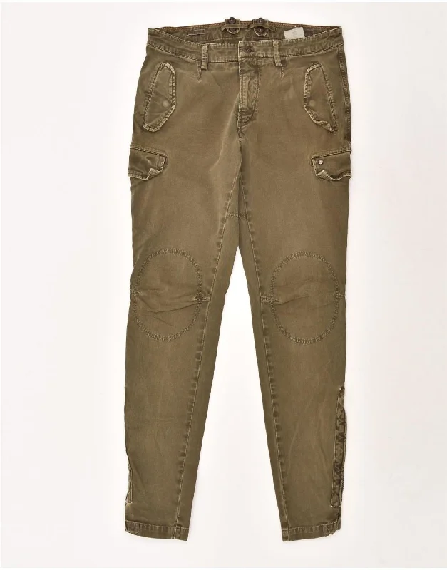 Basic Fashion VINTAGE Mens Cargo Skinny Jeans IT 48 Medium W32 L33  Khaki Cotton