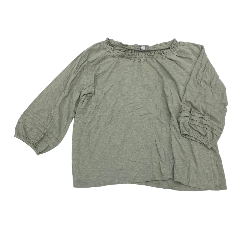 Street Casuals GREEN TOP 3/4 SLEEVE by J. JILL Size:XL