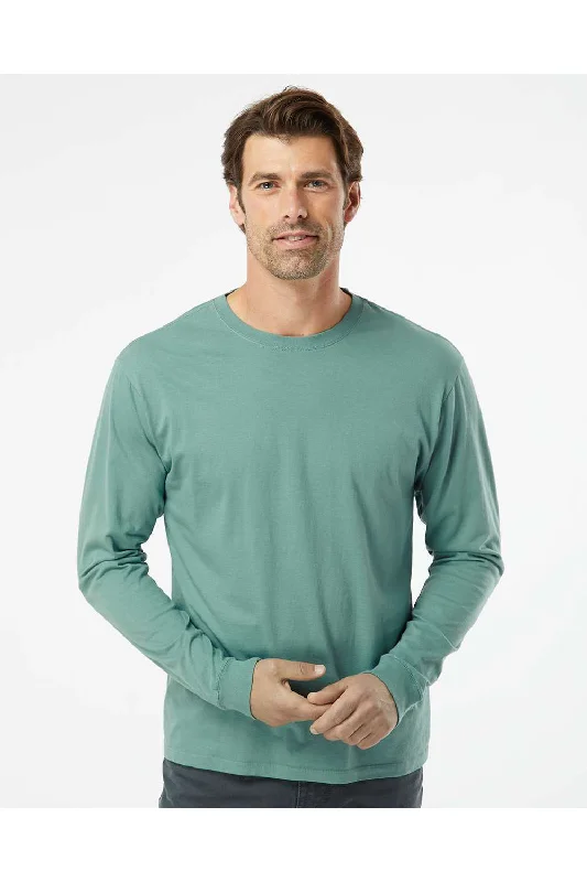 Outdoor Gear SoftShirts Mens Organic Long Sleeve Crewneck T-Shirt - Pine Green