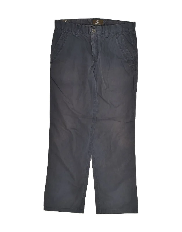 Easy Fit TIMBERLAND Mens Straight Chino Trousers W32 L30  Navy Blue Cotton