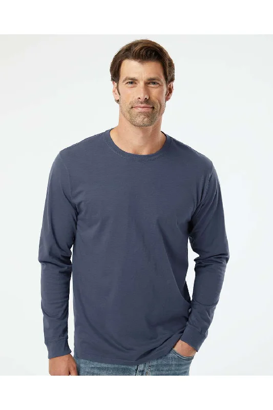 Modern Apparel SoftShirts Mens Organic Long Sleeve Crewneck T-Shirt - Navy Blue