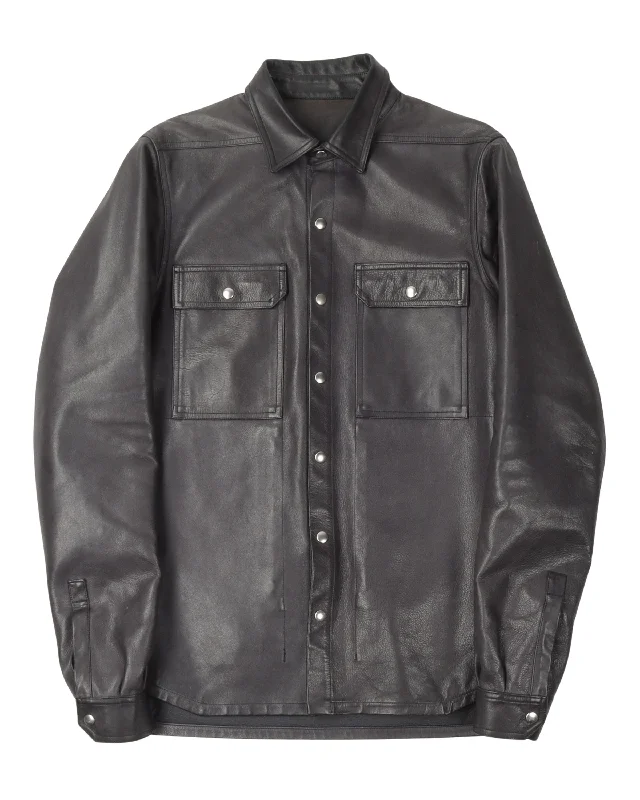 Relaxed Fits SS19 BABEL Flap Pocket Leather Shirt Jacket