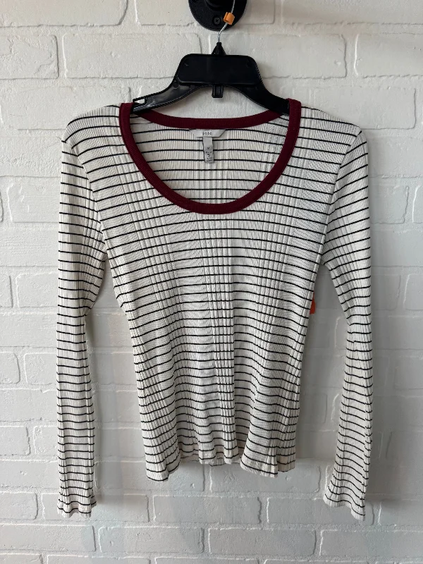 Versatile Outfits Top Long Sleeve By Joie In White Black, Size: M