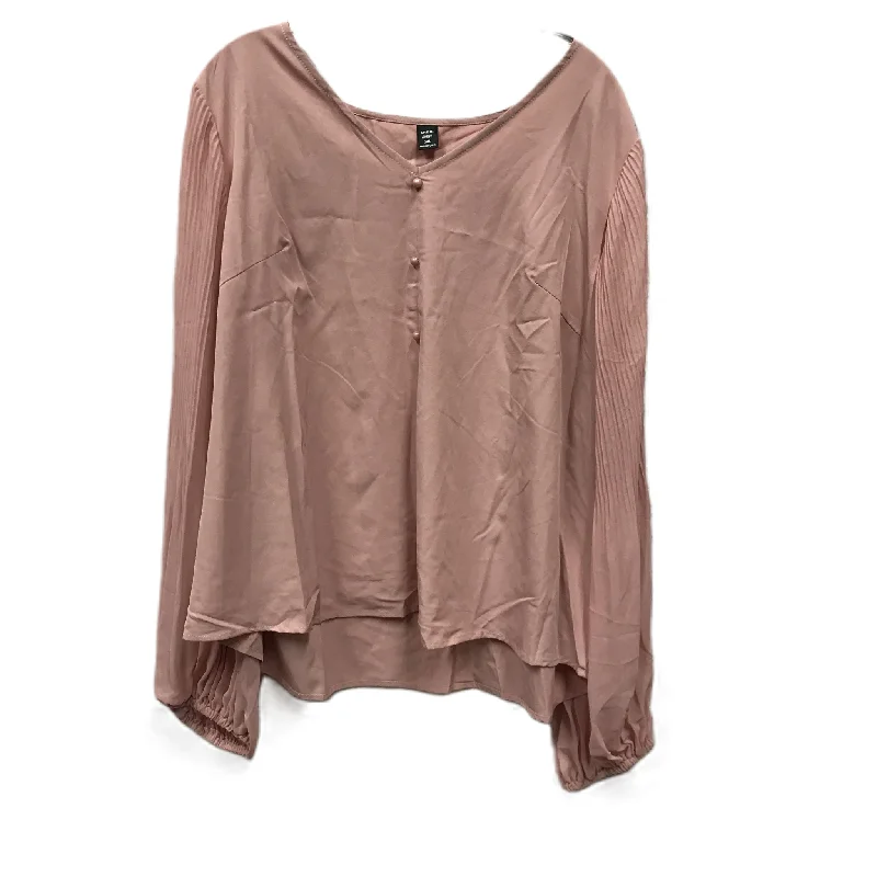 Versatile Knitwear Top Long Sleeve By Shein In Pink, Size: 3x