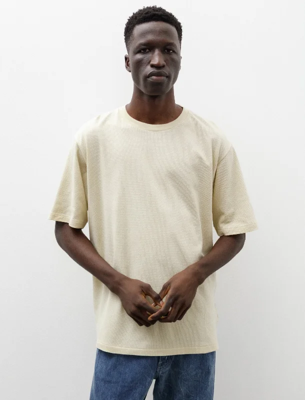 Street Fashion Cotton Mesh Dyed Tee Ivory