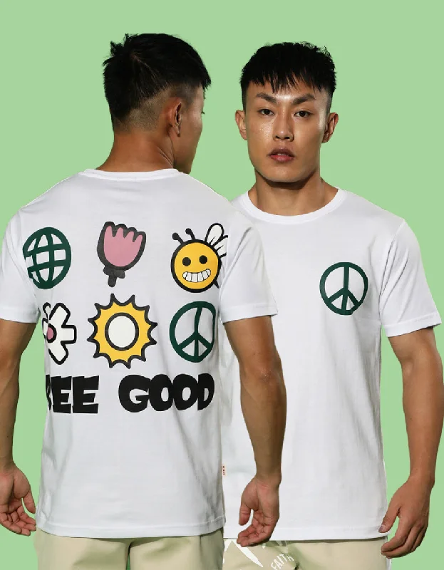 Urban Gear Be Good Regular Fit White Back Graphic Printed Tshirt