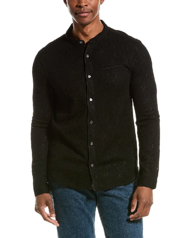 Functional Layers John Varvatos Glenn Regular Fit Wool-Blend Shirt