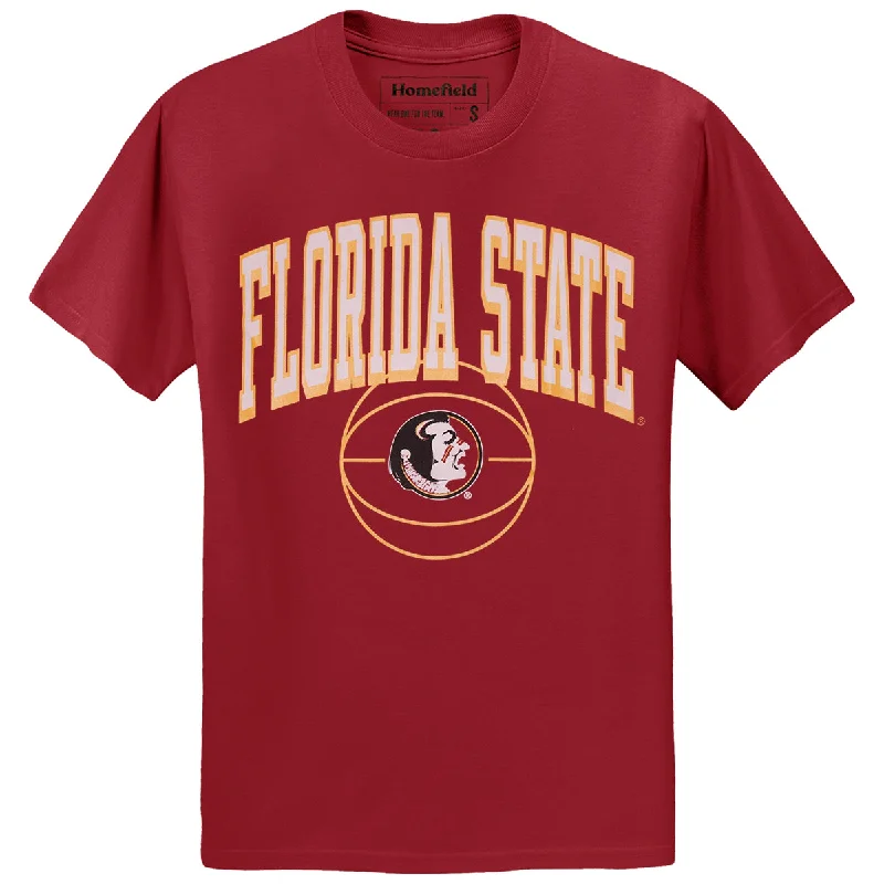 Street Gear Homefield Men's Vault Florida State Seminole Logo Basketball Design Short Sleeve T-shirt - Crimson Street Gear Homefield Men's Vault Florida State Seminole Logo Basketball Design Short Sleeve T-shirt - Crimson