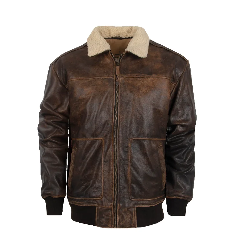 Modern Apparel Men's Vintage Bomber - Brown