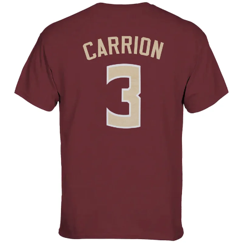 Cozy Sweatshirts Retro Brand Adult/Unisex Seminoles Jordan Carrion #3 Short Sleeve T-shirt - Garnet Cozy Sweatshirts Retro Brand Adult/Unisex Seminoles Jordan Carrion #3 Short Sleeve T-shirt - Garnet