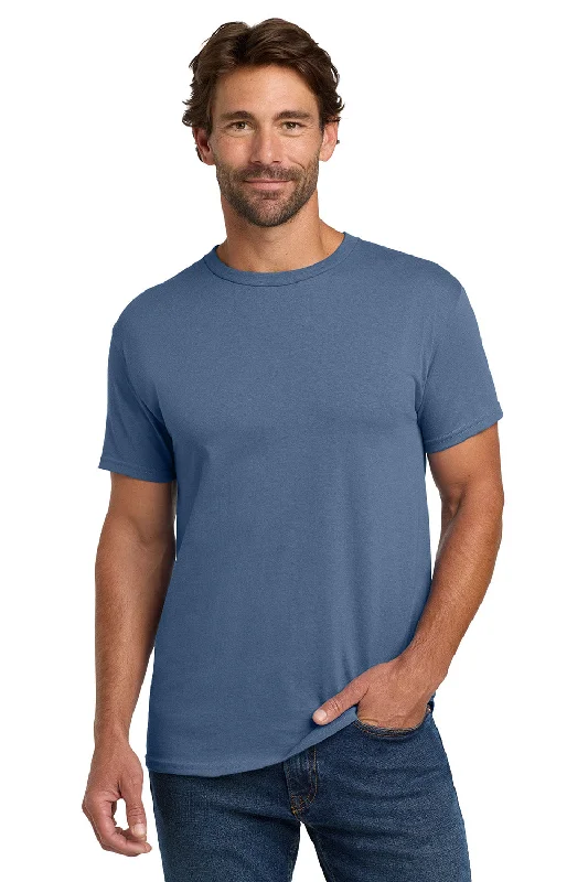 Outdoor Essentials Hanes Mens ComfortSoft Short Sleeve Crewneck T-Shirt - Denim Blue