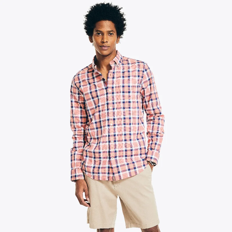 All-Weather Wear Nautica Mens Plaid Poplin Shirt