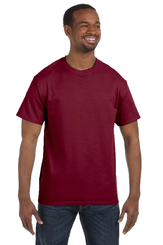 Casual Denim Hanes Mens ComfortSoft Short Sleeve Crewneck T-Shirt - Cardinal Red - Closeout
