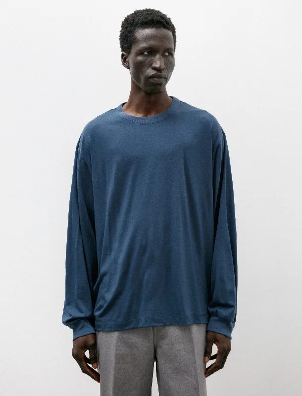 Relaxed Casuals Washable Wool LS Crew Blue