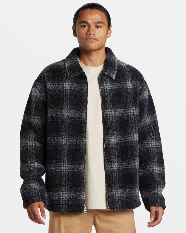 Versatile Knitwear Deck Zip-Up Jacket - Deck Fleece-Black
