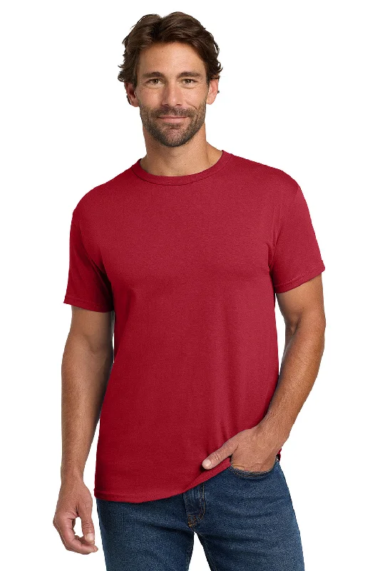 Soft Knitwear Hanes Mens ComfortSoft Short Sleeve Crewneck T-Shirt - Deep Red