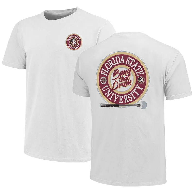 Modern Apparel Image One Men's Florida State University Bang the Drum Design Short Sleeve T-shirt - White Modern Apparel Image One Men's Florida State University Bang the Drum Design Short Sleeve T-shirt - White