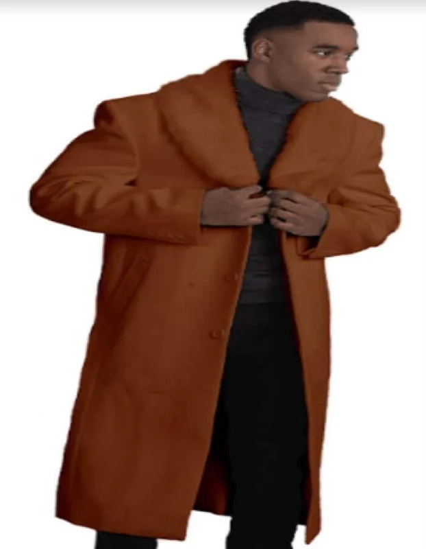 Active Tops Mens Overcoat - Topcoat For Men - Winter Fabric - Mens Overcoat With Fur Collar - Brown Topcoat Active Tops Mens Overcoat - Topcoat For Men - Winter Fabric - Mens Overcoat With Fur Collar - Brown Topcoat