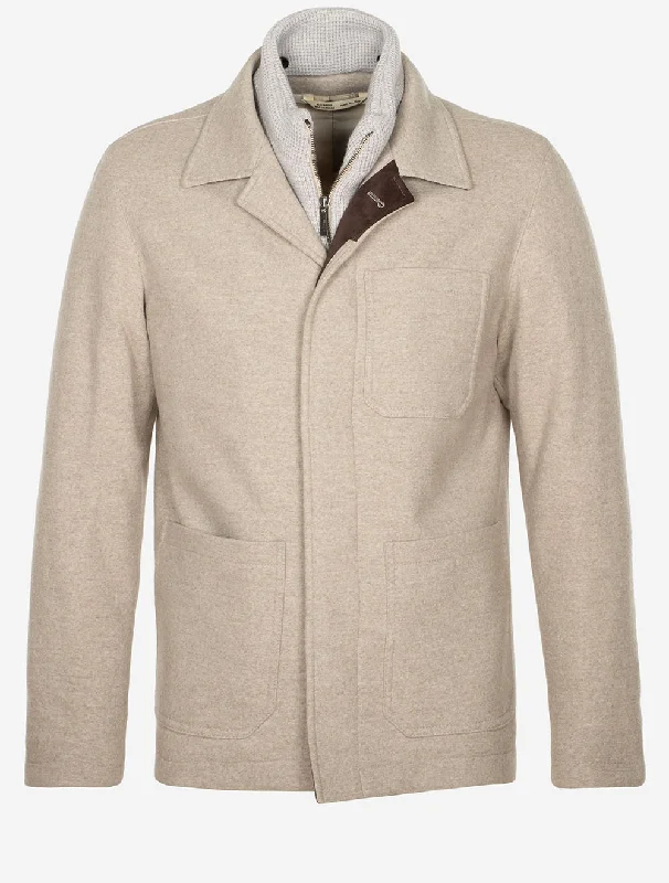 Comfy Sweaters Detachable Insert Padded Chore Beige