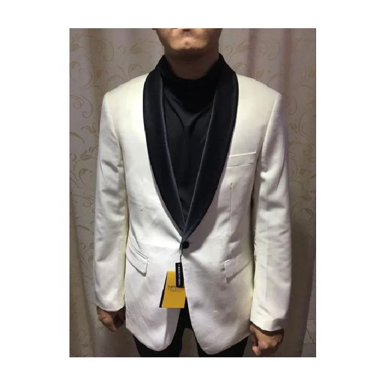 Fashion Jackets Alberto Nardoni White Shawl Lapel Brand Blazer Overcoat