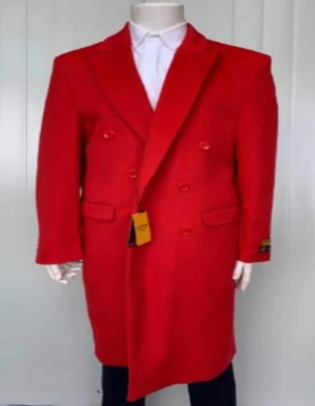 Classic Jackets Mens Overcoat - Topcoat For Men - Winter Fabric - Mens Double Breasted Wool Fabric Coat Red Overcoat Classic Jackets Mens Overcoat - Topcoat For Men - Winter Fabric - Mens Double Breasted Wool Fabric Coat Red Overcoat