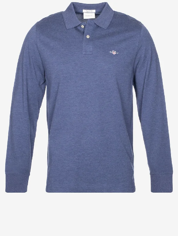 Functional Layers Regular Shield Long Sleeve Pique Rugger Dark Jeansblue Melange